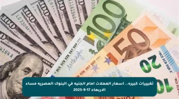 تغييرات كبيرة.. أسعار العملات أمام الجنيه في البنوك المصرية مساء الأربعاء 17-9-2025